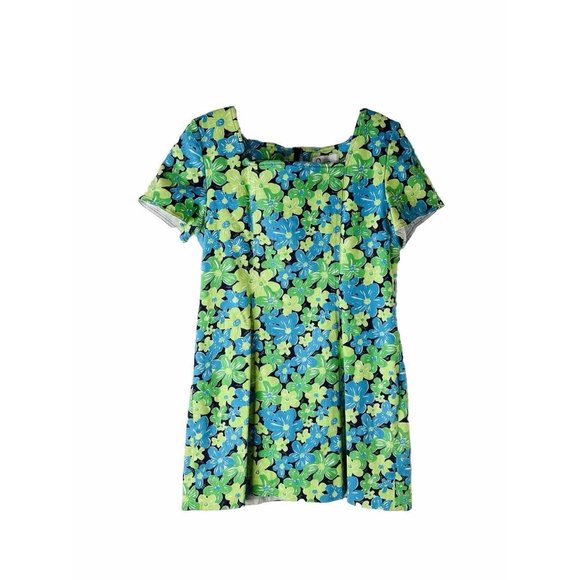 Lilly Pulitzer Dresses & Skirts - VTG 90s Lilly Pulitzer Floral Print Short Sleeve Mini Dress Preppy